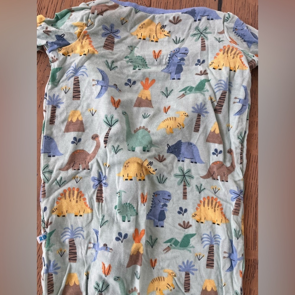 Rugged butts ruffle Bamboo Viscose Sleeper Onsie Double Zip Dinosaur 3-6 months - Picture 5 of 5